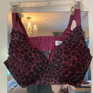 Leonisa Bra & Panty Set - Wine Leopard print